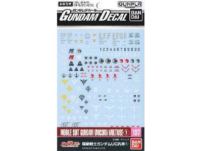 Gundam Decal 107 Ms Gundam Unicorn Multiuse 1 Bl - zdjęcie 1