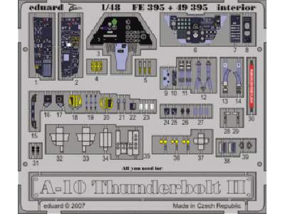  A-10 interior 1/48 - Hobby Boss - blaszki - zdjęcie 1