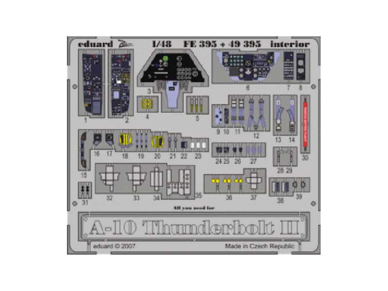A-10 interior 1/48 - Hobby Boss - blaszki - zdjęcie 1 A-10 interior 1/48 - Hobby Boss - blaszki - zdjęcie 1