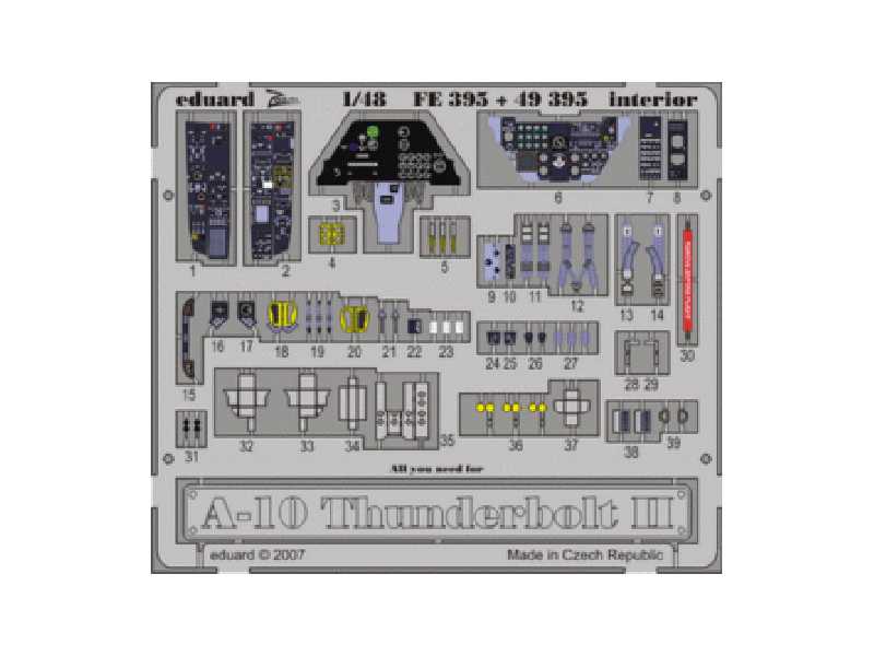  A-10 interior 1/48 - Hobby Boss - blaszki - zdjęcie 1