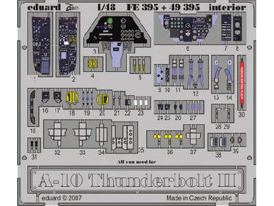  A-10 interior 1/48 - Hobby Boss - blaszki - zdjęcie 2