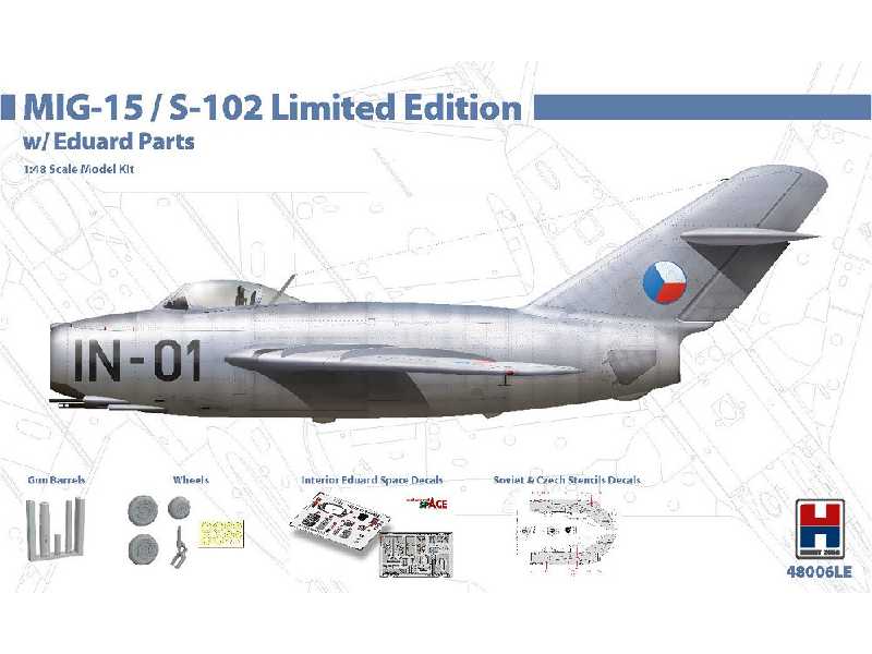 MiG-15 / S-102 + Akcesoria Eduard - edycja limitowana - zdjęcie 1
