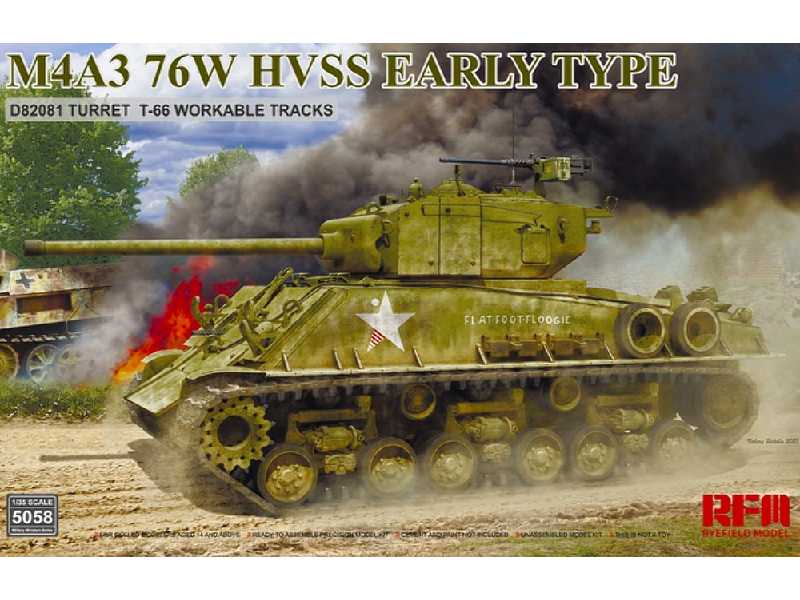 M4a3 76w Hvss Early Type D82081 Turret T - 66 Track - zdjęcie 1 M4a3 76w Hvss Early Type D82081 Turret T - 66 Track - zdjęcie 1