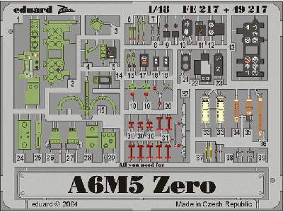  A6M5 Zero 1/48 - Hasegawa - blaszki - zdjęcie 2