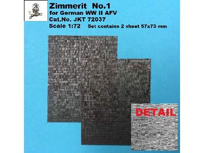 Zimmerit No. 1 For German Ww Ii Afv - 57 X 73 Mm - zdjęcie 1