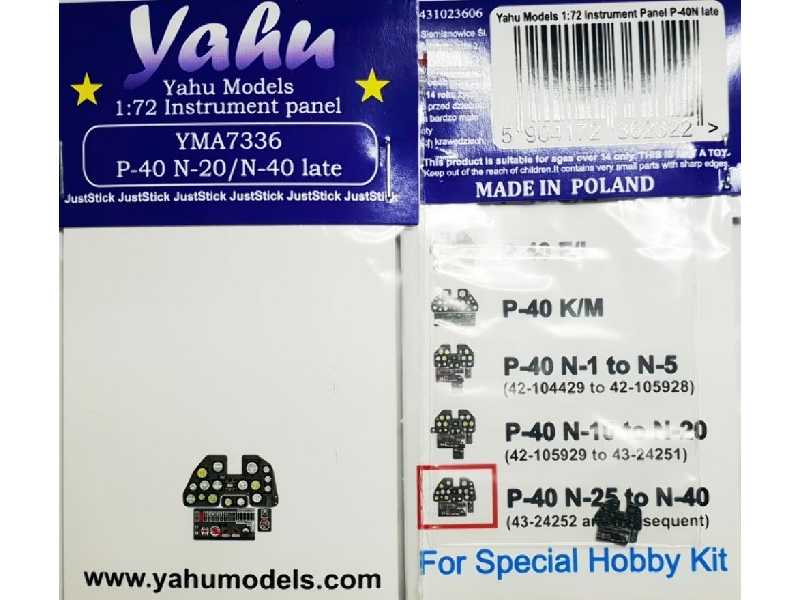 P-40 N-20/N-40 Late (Special Hobby) - zdjęcie 1 P-40 N-20/N-40 Late (Special Hobby) - zdjęcie 1