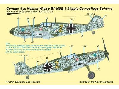 Bf-109e-4 Germ. Ace H.Wick Kalka (Special Hobby) - zdjęcie 1