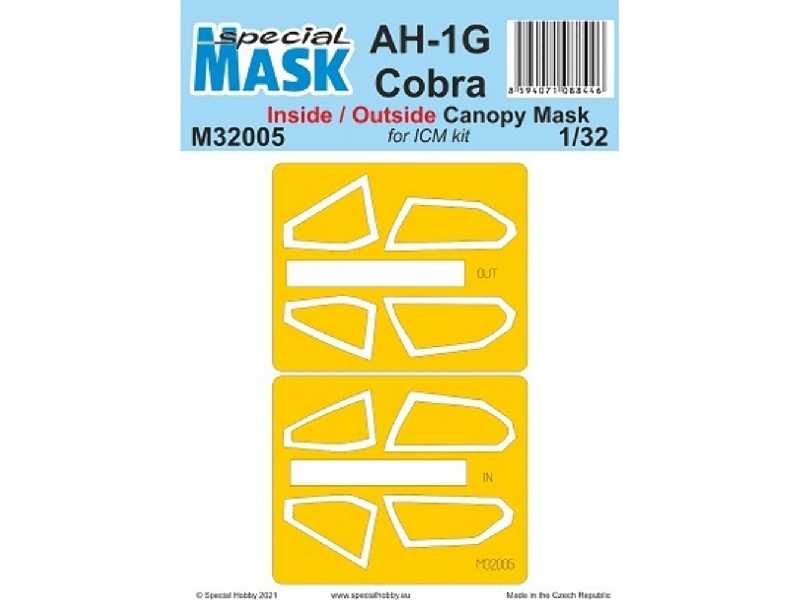 Ah-1g Cobra Inside / Outside Canopy Mask (For Icm Kit) - zdjęcie 1 Ah-1g Cobra Inside / Outside Canopy Mask (For Icm Kit) - zdjęcie 1