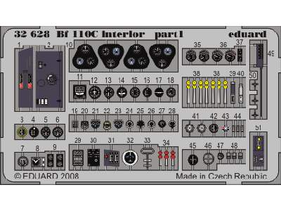  Bf 110C interior 1/32 - Dragon - blaszki - zdjęcie 2