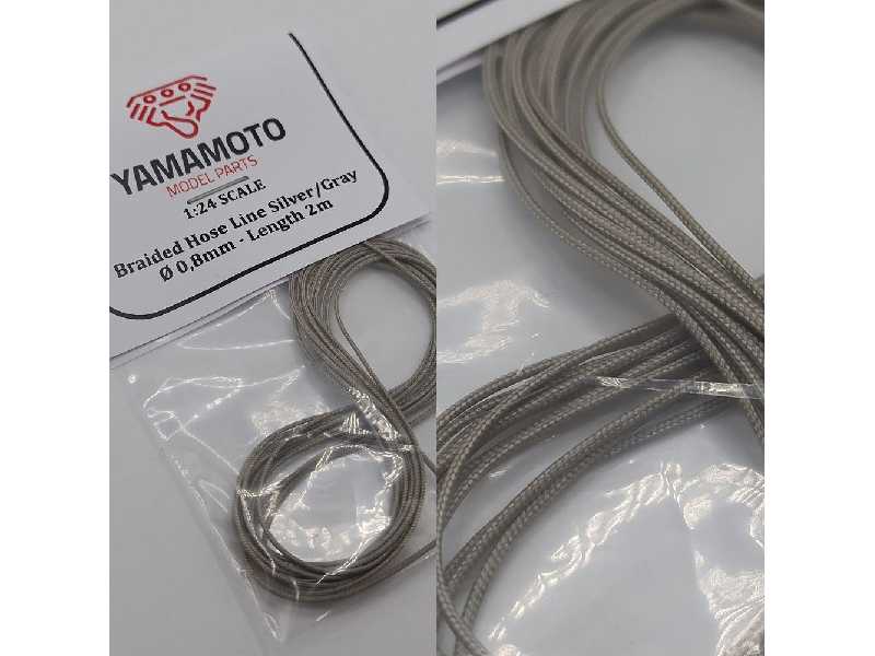 Braided Hose Line Silver/Gray 0,8mm 2m - zdjęcie 1 Braided Hose Line Silver/Gray 0,8mm 2m - zdjęcie 1
