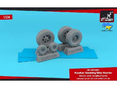 H.S. Harrier Gr.1/Gr.3/Frs.1/Av-8a Wheels W/ Weighted Tyres - zdjęcie 1