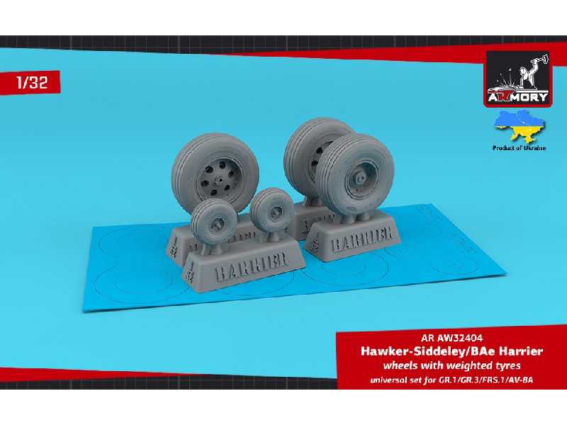 H.S. Harrier Gr.1/Gr.3/Frs.1/Av-8a Wheels W/ Weighted Tyres - zdjęcie 1 H.S. Harrier Gr.1/Gr.3/Frs.1/Av-8a Wheels W/ Weighted Tyres - zdjęcie 1