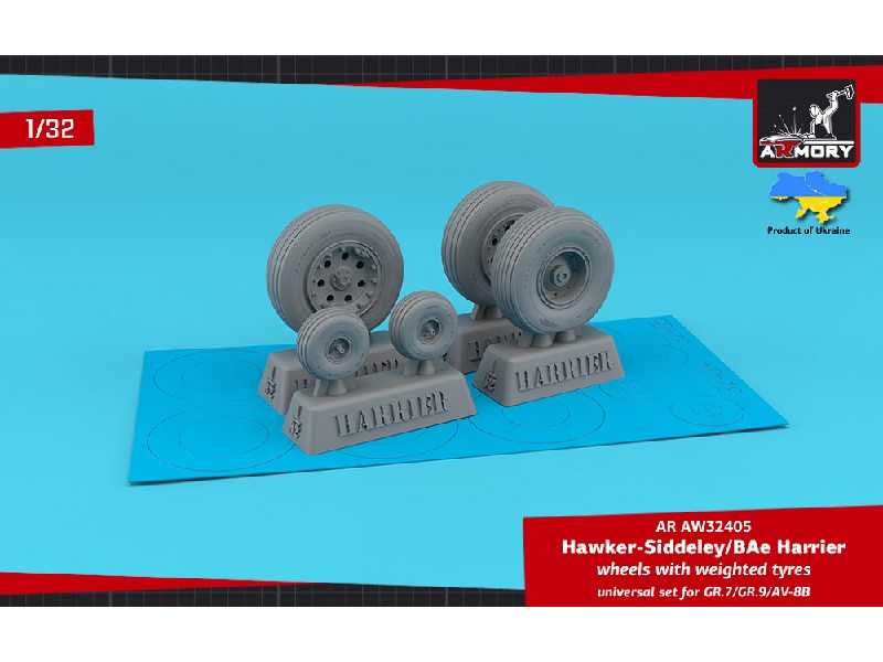 H.S. Harrier Gr.7/Gr.9/Av-8b Wheels W/ Weighted Tyres - zdjęcie 1 H.S. Harrier Gr.7/Gr.9/Av-8b Wheels W/ Weighted Tyres - zdjęcie 1