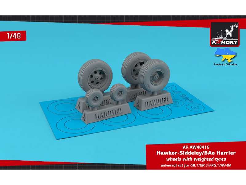 H.S. Harrier Gr.1/Gr.3/Frs.1/Av-8a Wheels W/ Weighted Tyres - zdjęcie 1 H.S. Harrier Gr.1/Gr.3/Frs.1/Av-8a Wheels W/ Weighted Tyres - zdjęcie 1