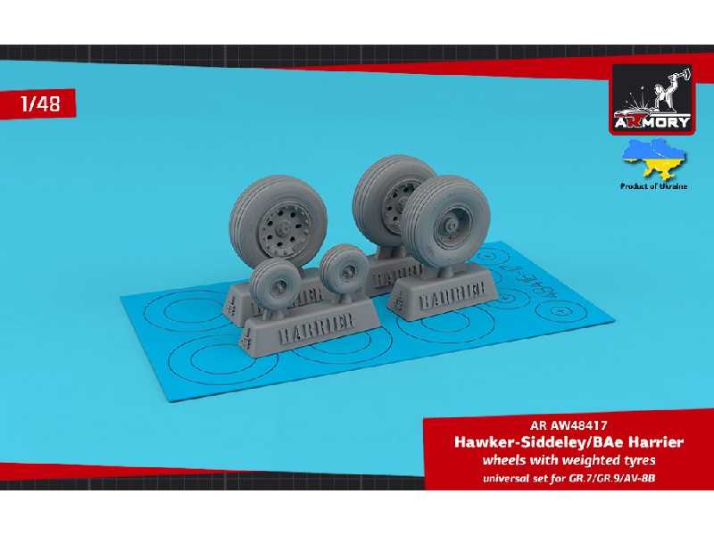 H.S. Harrier Gr.7/Gr.9/Av-8b Wheels W/ Weighted Tyres - zdjęcie 1 H.S. Harrier Gr.7/Gr.9/Av-8b Wheels W/ Weighted Tyres - zdjęcie 1