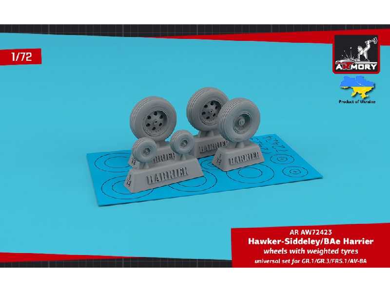 H.S. Harrier Gr.1/Gr.3/Frs.1/Av-8a Wheels W/ Weighted Tyres - zdjęcie 1 H.S. Harrier Gr.1/Gr.3/Frs.1/Av-8a Wheels W/ Weighted Tyres - zdjęcie 1
