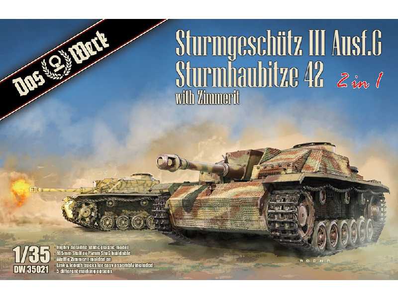 Sturmgeschütz Iii Ausf.G/Sturmhaubitze 42 With Zimmerit (2 In 1) - zdjęcie 1 Sturmgeschütz Iii Ausf.G/Sturmhaubitze 42 With Zimmerit (2 In 1) - zdjęcie 1