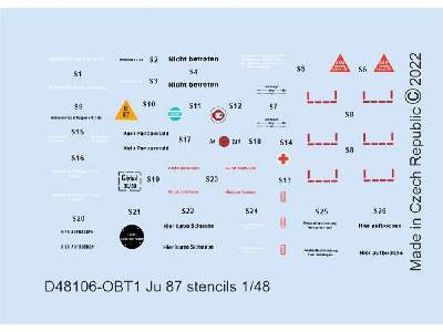 Ju 87 stencils 1/48 - AIRFIX - zdjęcie 1