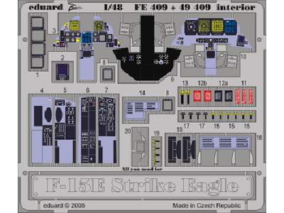  F-15 interior S. A. 1/48 - Academy Minicraft - blaszki - zdjęcie 1