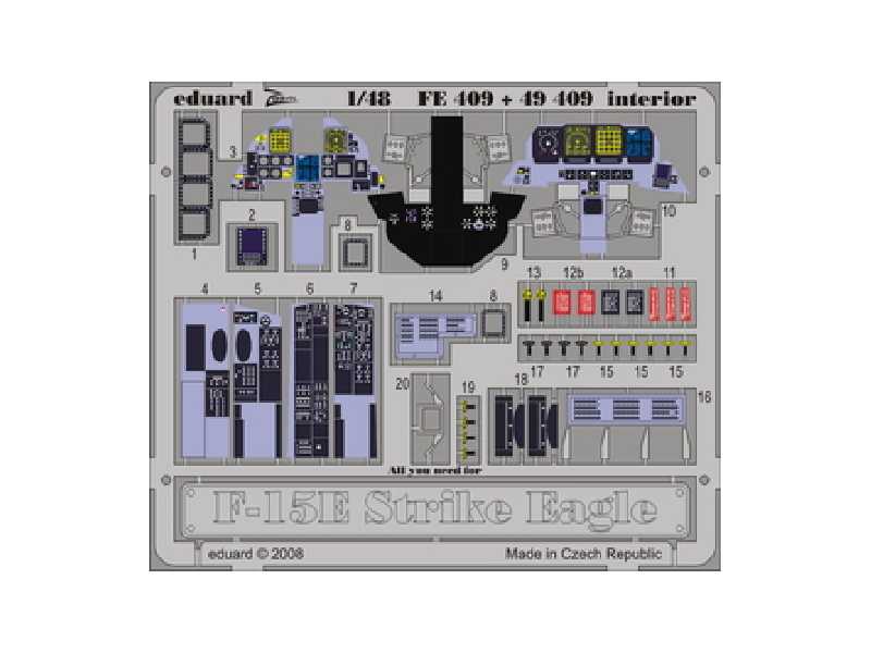  F-15 interior S. A. 1/48 - Academy Minicraft - blaszki - zdjęcie 1