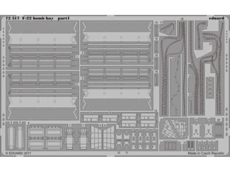 F-22 bomb bay 1/72 - Fujimi - blaszki - zdjęcie 1 F-22 bomb bay 1/72 - Fujimi - blaszki - zdjęcie 1