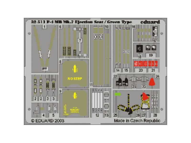  F-4 ejection seat green 1/32 - Tamiya - blaszki - zdjęcie 1