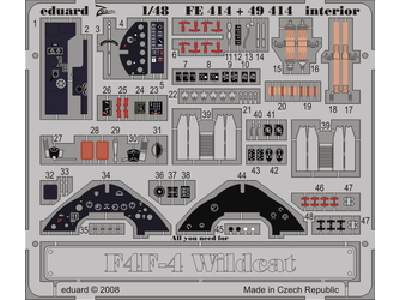  F4F-4 interior S. A. 1/48 - Hobby Boss - blaszki - zdjęcie 1