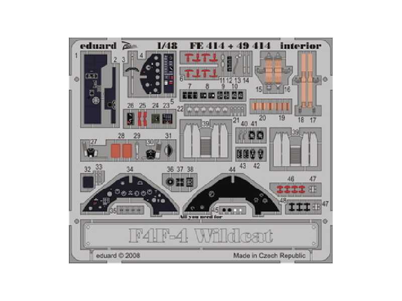 F4F-4 interior S. A. 1/48 - Hobby Boss - blaszki - zdjęcie 1 F4F-4 interior S. A. 1/48 - Hobby Boss - blaszki - zdjęcie 1