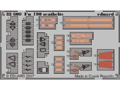  Fw 190 seatbelts S. A. 1/32 - blaszki - zdjęcie 1