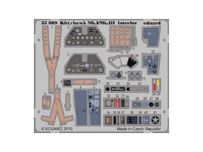 Kittyhawk Mk. I/Mk. III interior S. A. 1/32 - Hasegawa - blaszk - zdjęcie 1 Kittyhawk Mk. I/Mk. III interior S. A. 1/32 - Hasegawa - blaszk - zdjęcie 1