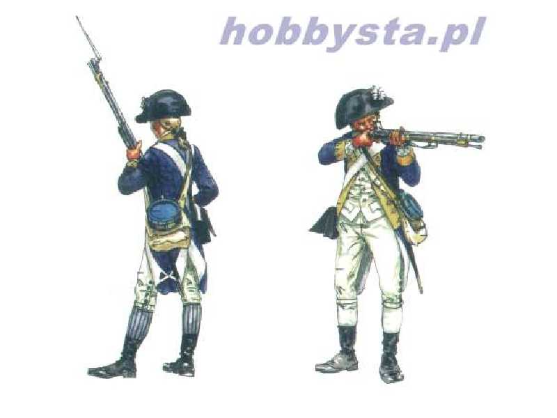 Figurki - Amerykańska piechota - Wojna o niepodległość US. - zdjęcie 1 Figurki - Amerykańska piechota - Wojna o niepodległość US. - zdjęcie 1