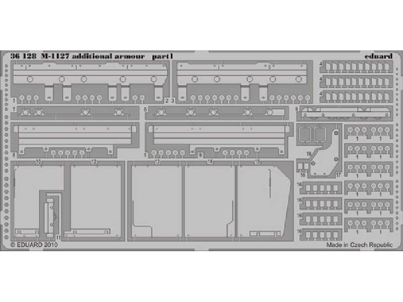 M-1127 additional armour 1/35 - Trumpeter - blaszki - zdjęcie 1 M-1127 additional armour 1/35 - Trumpeter - blaszki - zdjęcie 1