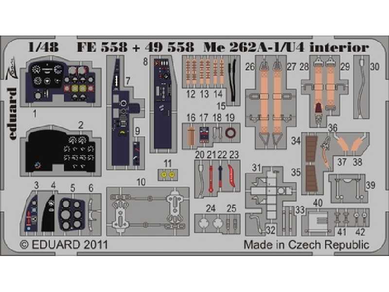  Me 262A-1/ U4 interior S. A. 1/48 - Hobby Boss - blaszki - zdjęcie 1