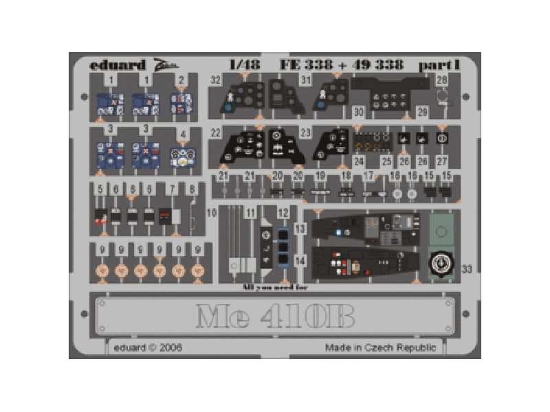  Me 410B 1/48 - Monogram - blaszki - zdjęcie 1