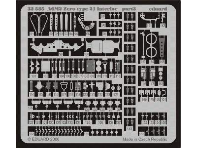 A6M2 Zero type 21 interior 1/32 - Tamiya - blaszki - zdjęcie 4