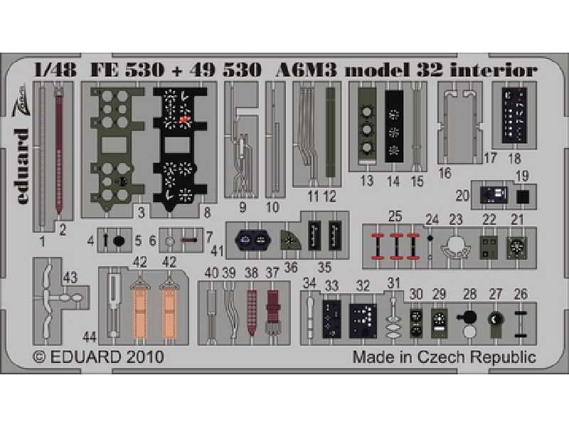 A6M3 model 32 interior S. A. 1/48 - Tamiya - blaszki - zdjęcie 1 A6M3 model 32 interior S. A. 1/48 - Tamiya - blaszki - zdjęcie 1