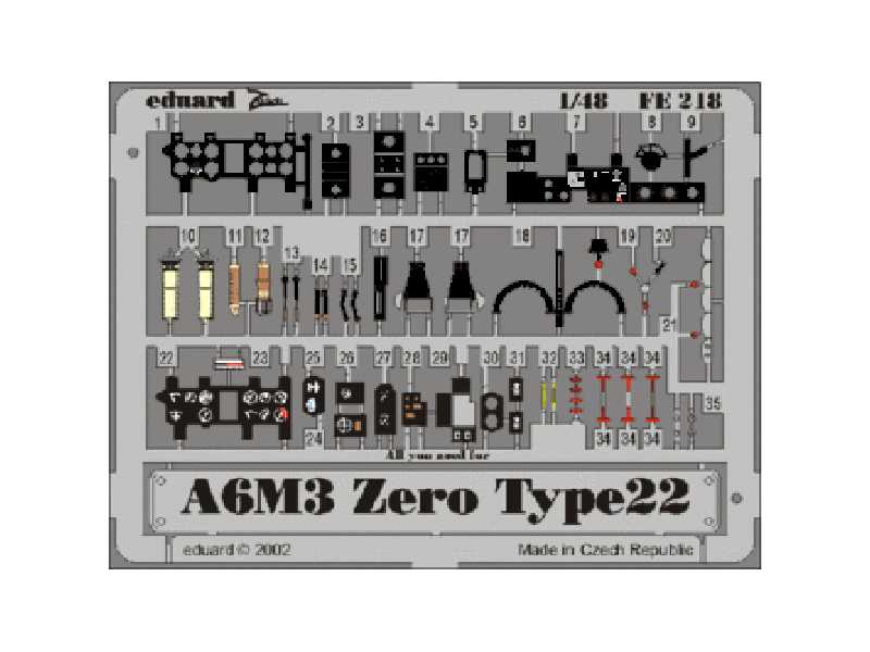 A6M3 Zero type 22 1/48 - Hasegawa - blaszki - zdjęcie 1 A6M3 Zero type 22 1/48 - Hasegawa - blaszki - zdjęcie 1