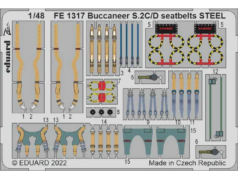 Buccaneer S.2C/ D seatbelts STEEL 1/48 - AIRFIX - zdjęcie 1 Buccaneer S.2C/ D seatbelts STEEL 1/48 - AIRFIX - zdjęcie 1
