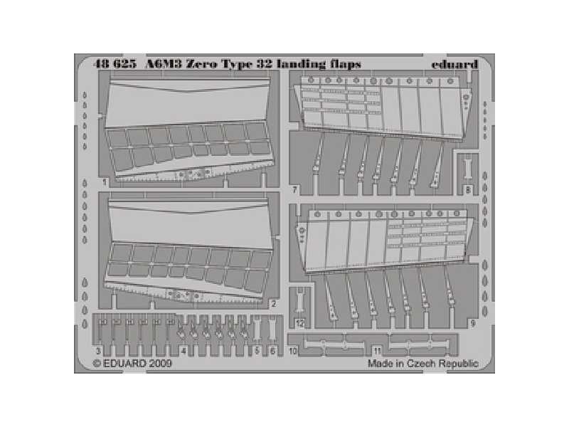 A6M3 Zero Type 32 landing flaps 1/48 - Hasegawa - blaszki - zdjęcie 1 A6M3 Zero Type 32 landing flaps 1/48 - Hasegawa - blaszki - zdjęcie 1