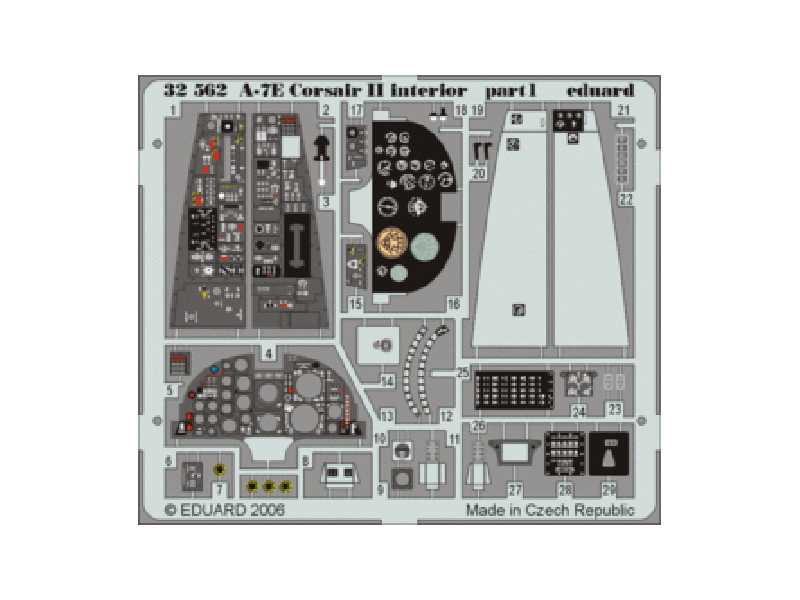  A-7E interior 1/32 - Trumpeter - blaszki - zdjęcie 1