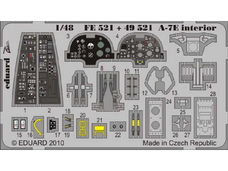  A-7E interior S. A. 1/48 - Hobby Boss - blaszki - zdjęcie 1