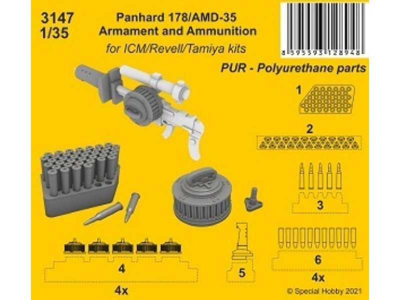 Panhard 178/Amd-35 Armament And Ammunition (For Icm / Revell / Tamiya Kits) - zdjęcie 1 Panhard 178/Amd-35 Armament And Ammunition (For Icm / Revell / Tamiya Kits) - zdjęcie 1