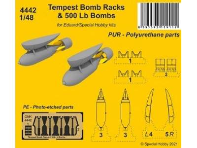 Tempest Bomb Racks & 500 Lb Bombs (For Eduard/Special Hobby Kits) - zdjęcie 1