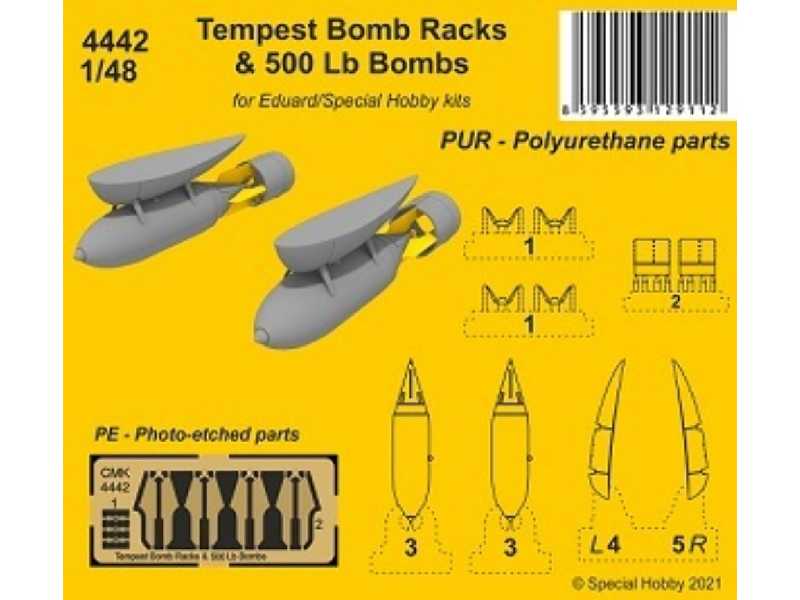 Tempest Bomb Racks & 500 Lb Bombs (For Eduard/Special Hobby Kits) - zdjęcie 1 Tempest Bomb Racks & 500 Lb Bombs (For Eduard/Special Hobby Kits) - zdjęcie 1