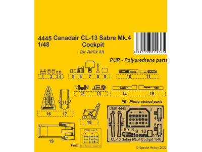 Canadair Cl-13 Sabre Mk.4 Cockpit (For Airfix Kit) - zdjęcie 1