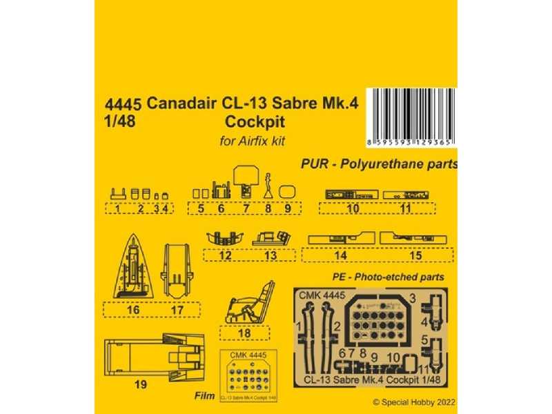 Canadair Cl-13 Sabre Mk.4 Cockpit (For Airfix Kit) - zdjęcie 1