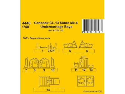 Canadair Cl-13 Sabre Mk.4 Undercarriage Bays (For Airfix Kit) - zdjęcie 1