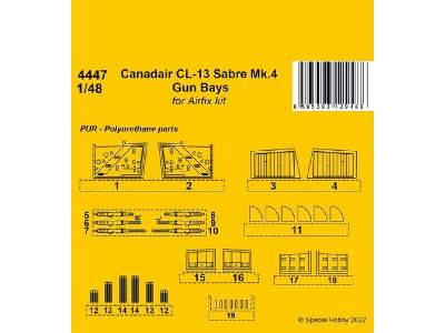 Canadair Cl-13 Sabre Mk.4 Gun Bays 1/48 / For Airfix Kit - zdjęcie 1
