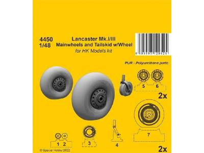 Lancaster Mk.I/Iii Mainwheels And Tailskid W/Wheel (For Hk Models Kit) - zdjęcie 1