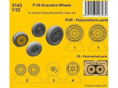 P-39 Aircobra Wheels (For Special Hobby / Revell / Kitty Hawk Kits) - zdjęcie 1